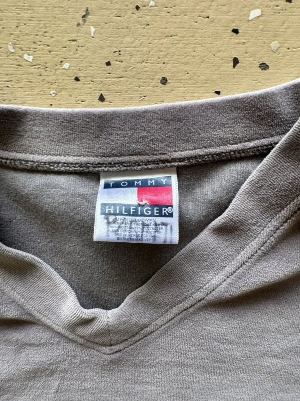 Vintage 90s Tommy Hilfiger Sleepwear Lounge Set Gray Flag Logo Mens Medium